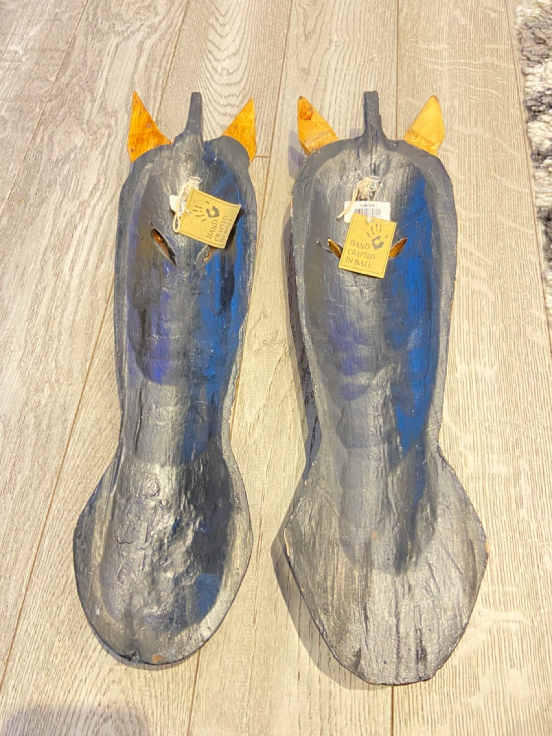 Hand-Crafted Wooden Animal Masks (Set of 2) - photo 2