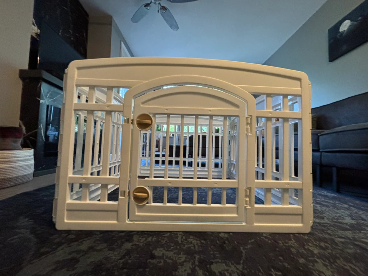 White Plastic Pet Playpen w/ door