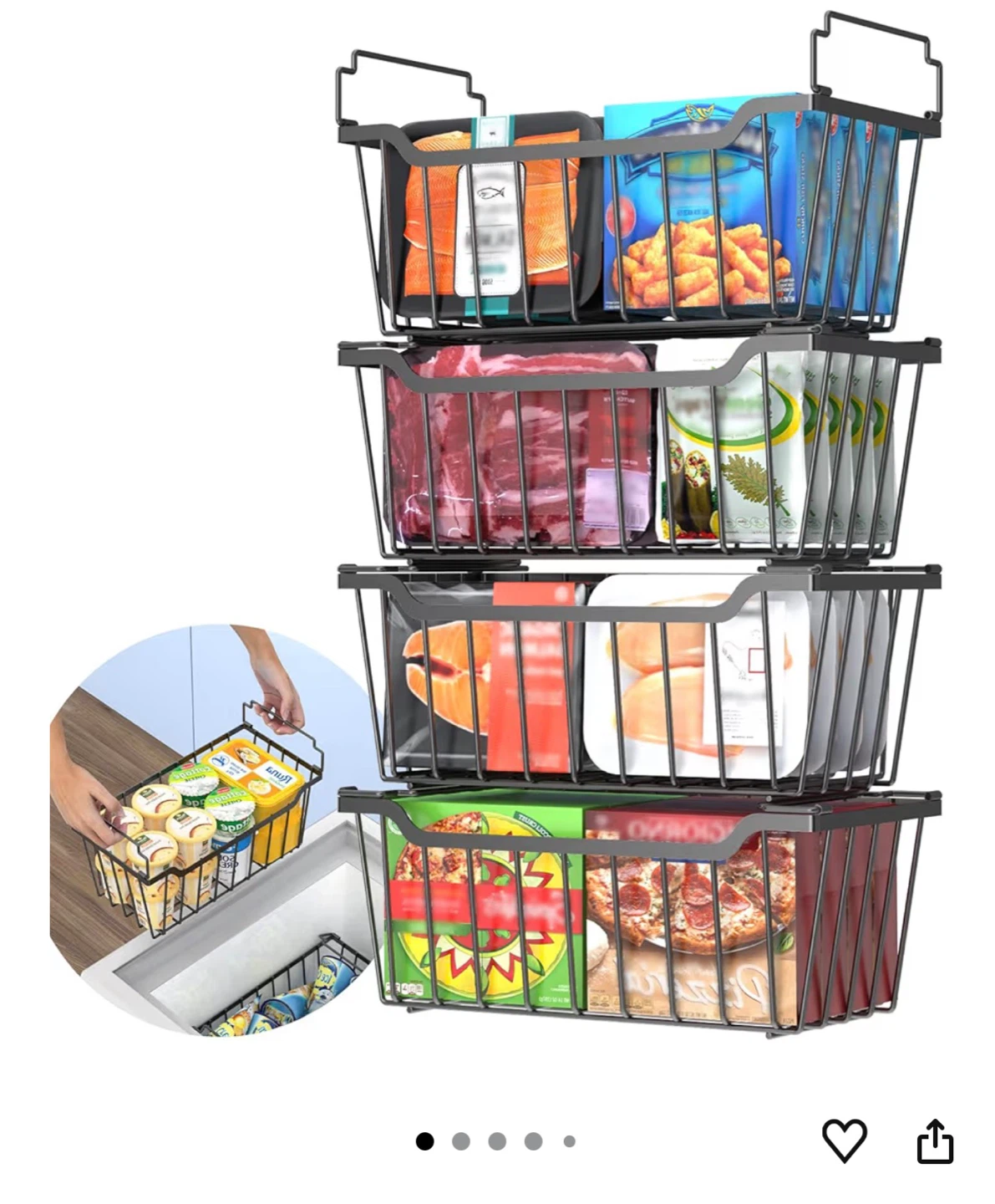 4- pack Stackable Freezer Organizer