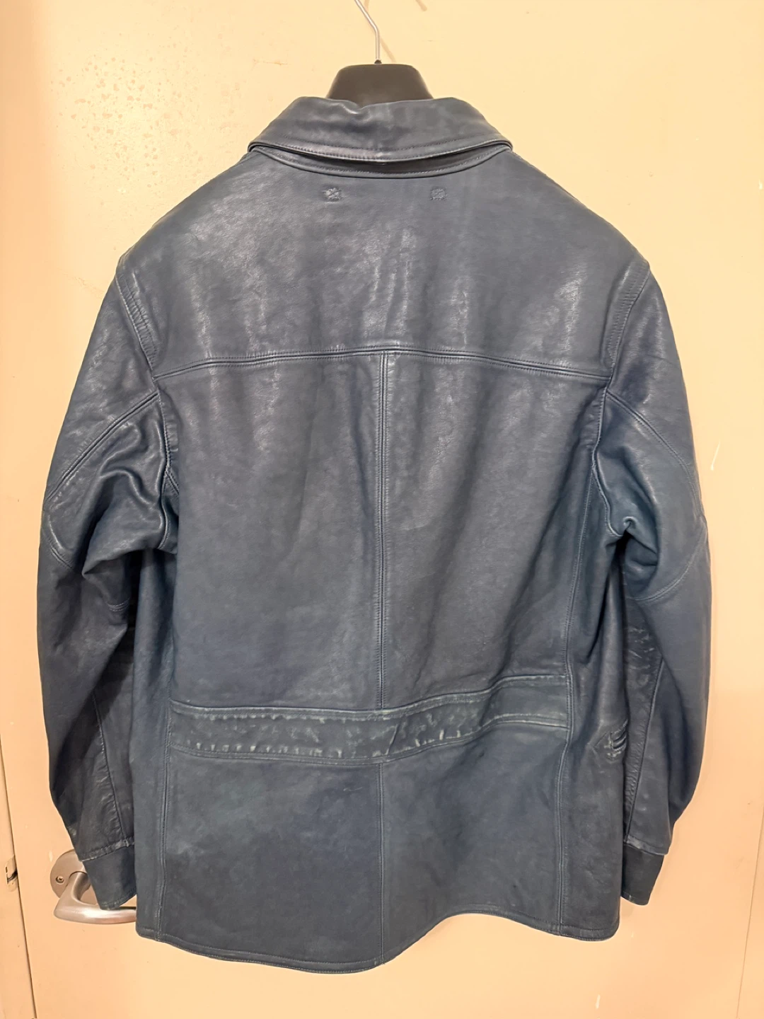 Dead stock RRL Indigo-Dyed Blue Leather Car Coat (Size M) - photo 2