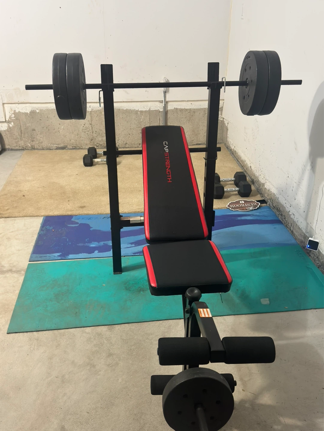 CAP STRENGTH Weight Bench with Dumbbells