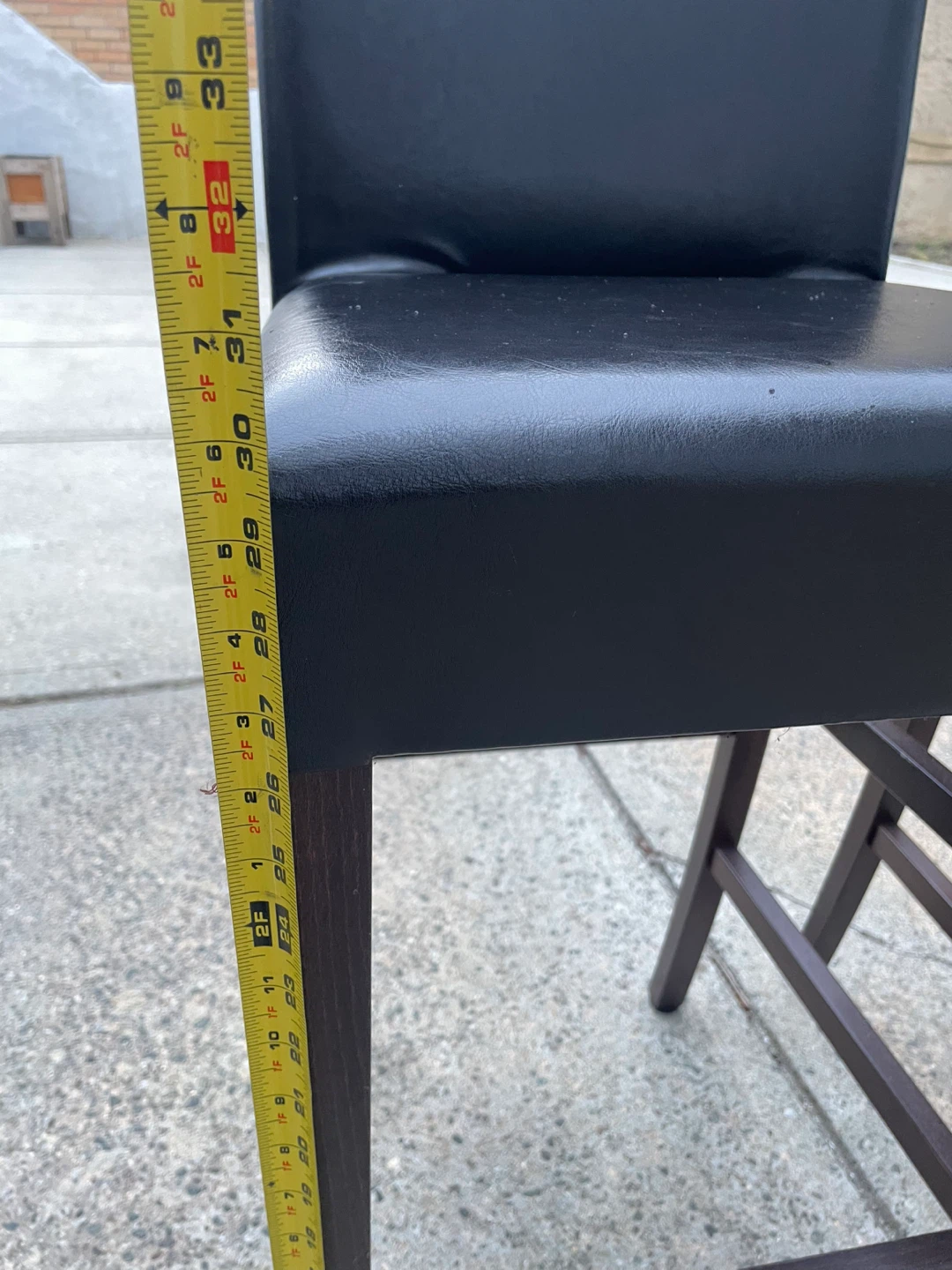 Set of 2 Black Faux Leather Bar Stools - photo 5