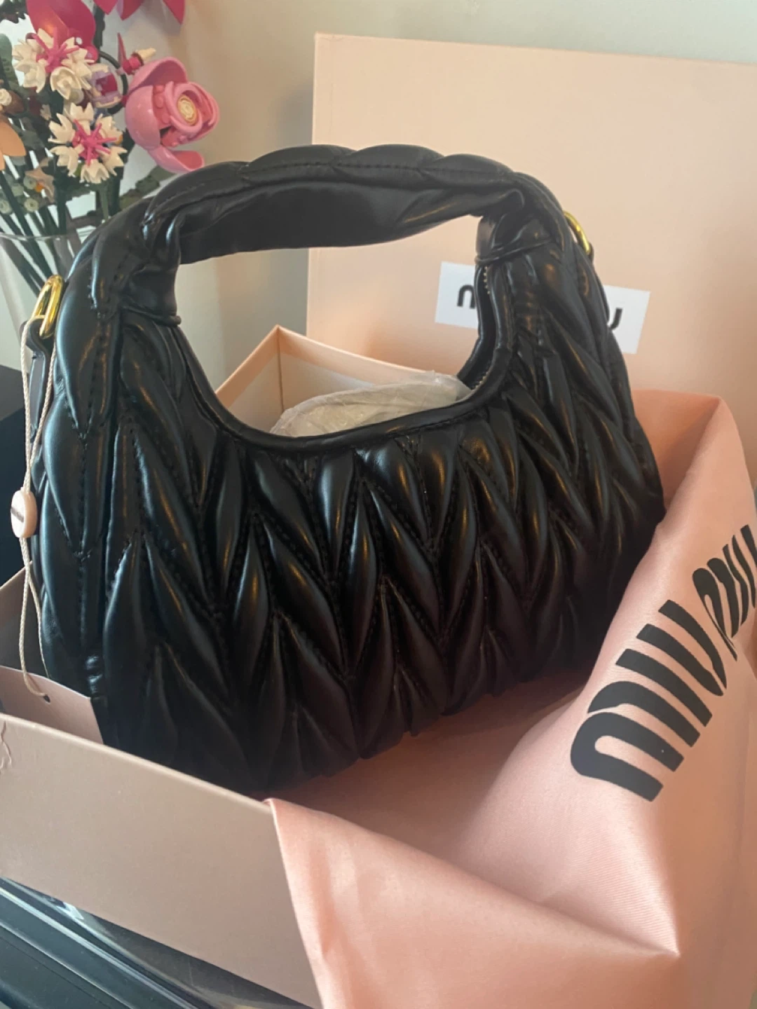 Black Quilted Leather Hobo Bag - photo 4