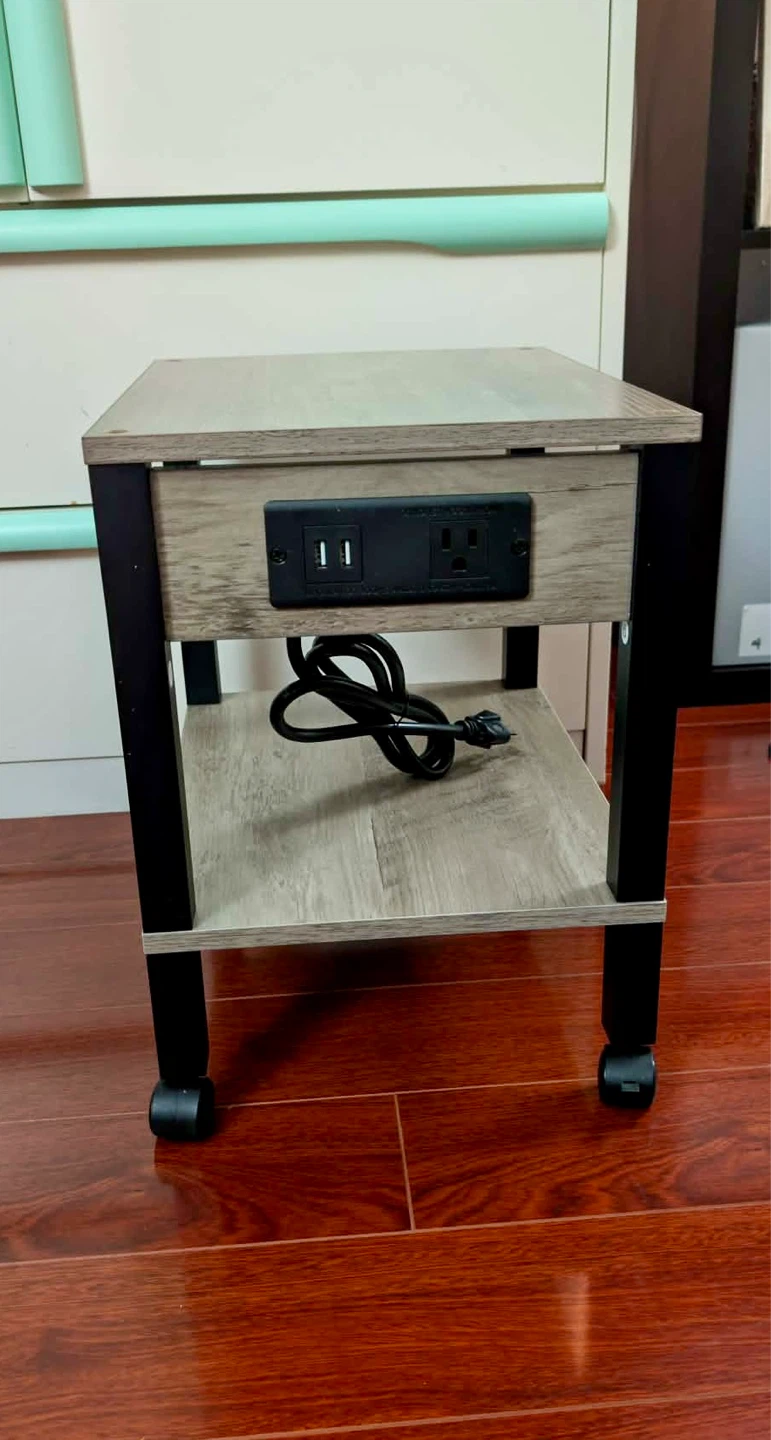 2-Tier Under the desk Printer Stand with Charging Station - photo 2