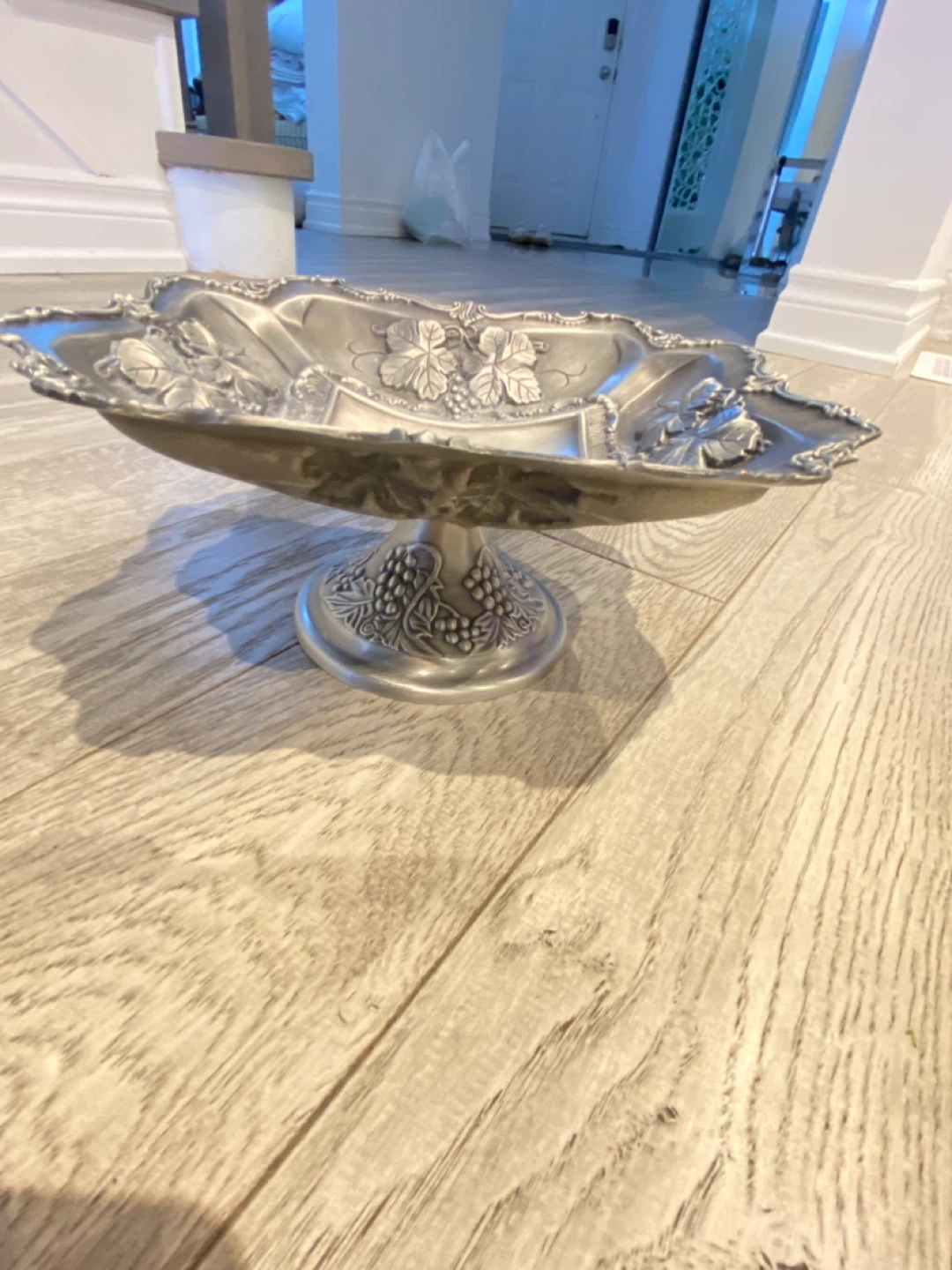 Ornate Silver-Plated Pedestal Fruit Bowl
