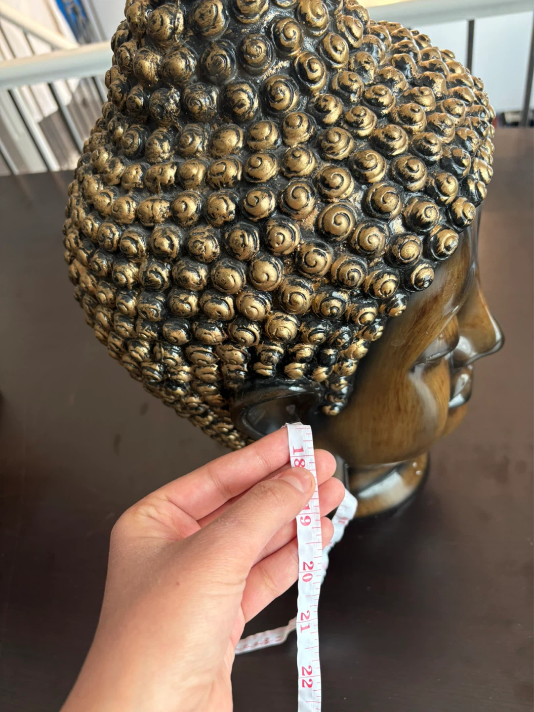 Buddha Head Figurine - Gold and Brown