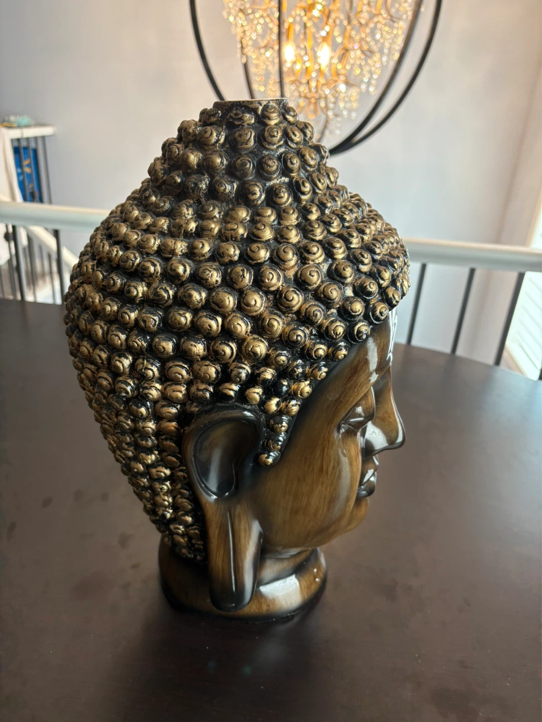 Buddha Head Figurine - Gold and Brown - photo 2