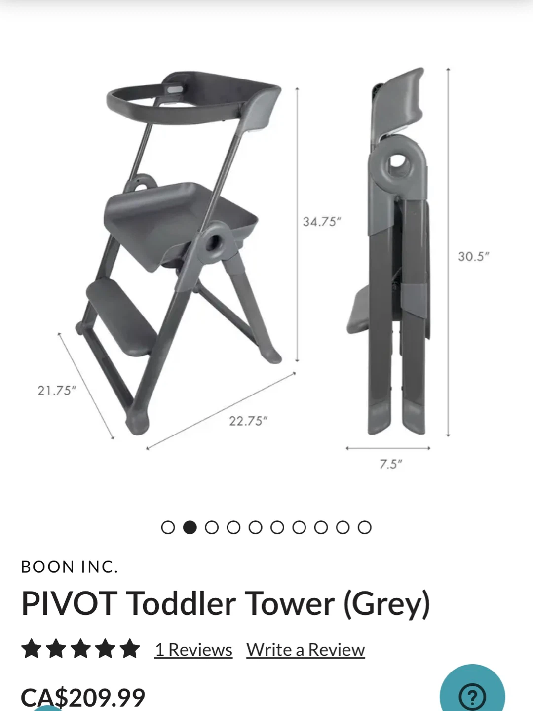 Boon PIVOT Toddler Tower (Grey) - photo 3