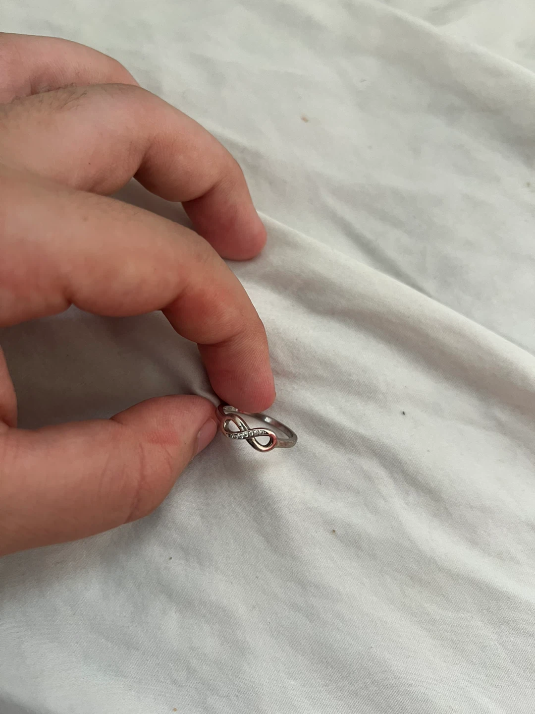 Silver Infinity Ring with Rhinestones