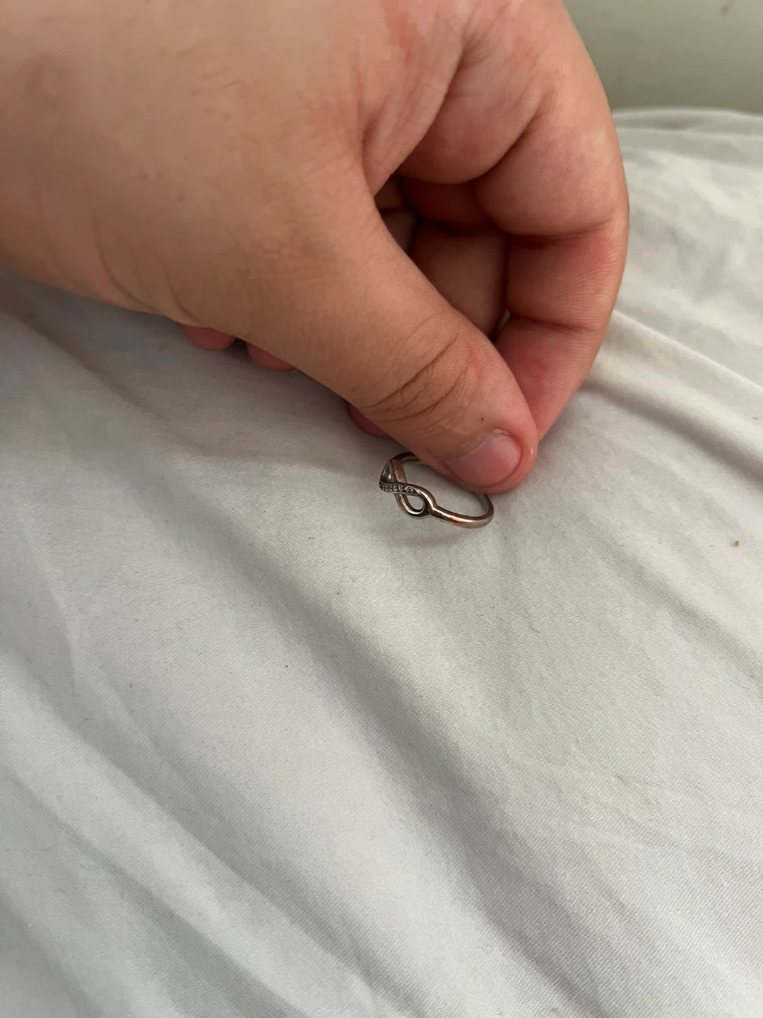 Silver Infinity Ring with Rhinestones - photo 3