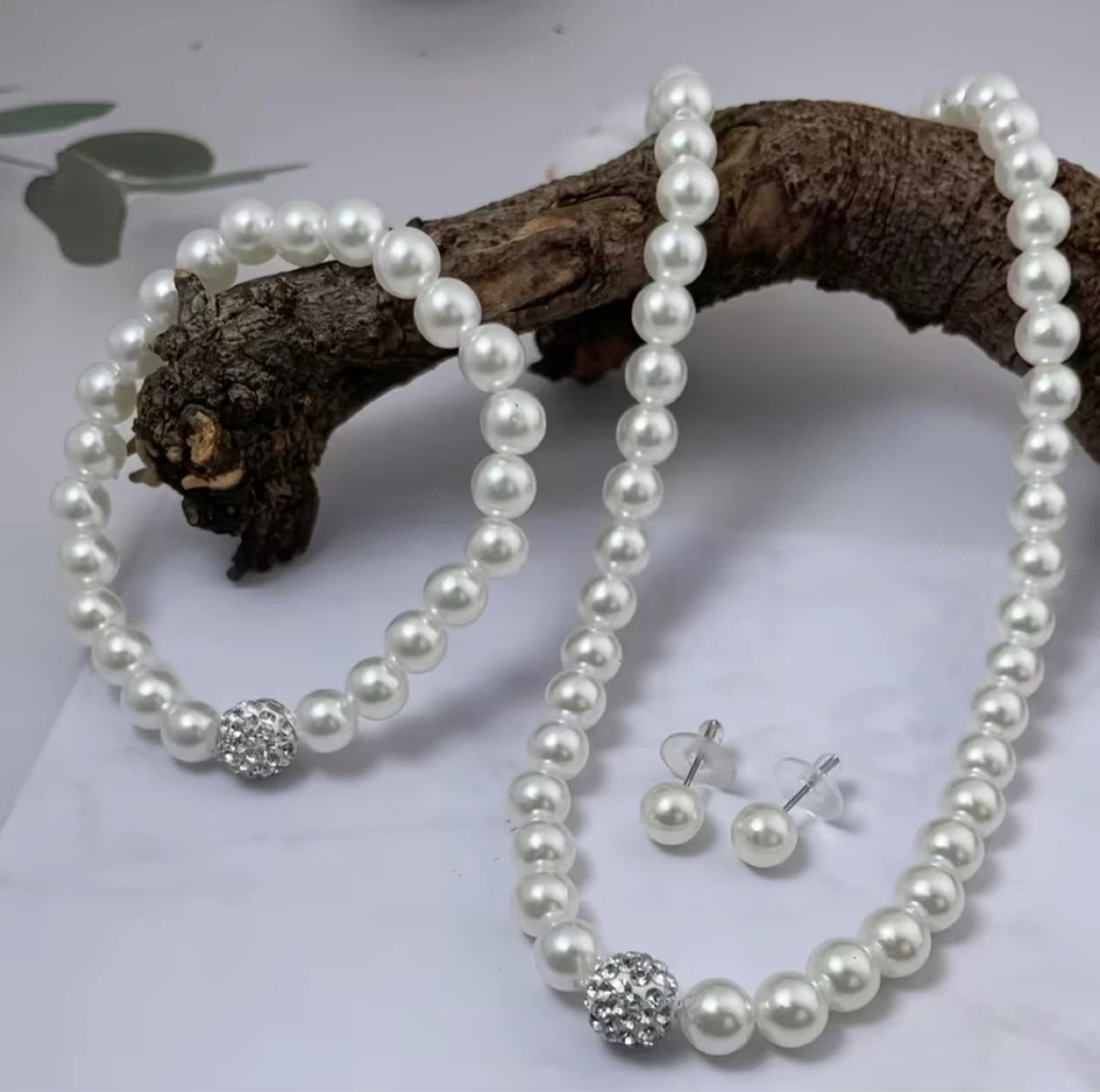 New Pearl Necklace, Bracelet & Earrings Set - photo 2