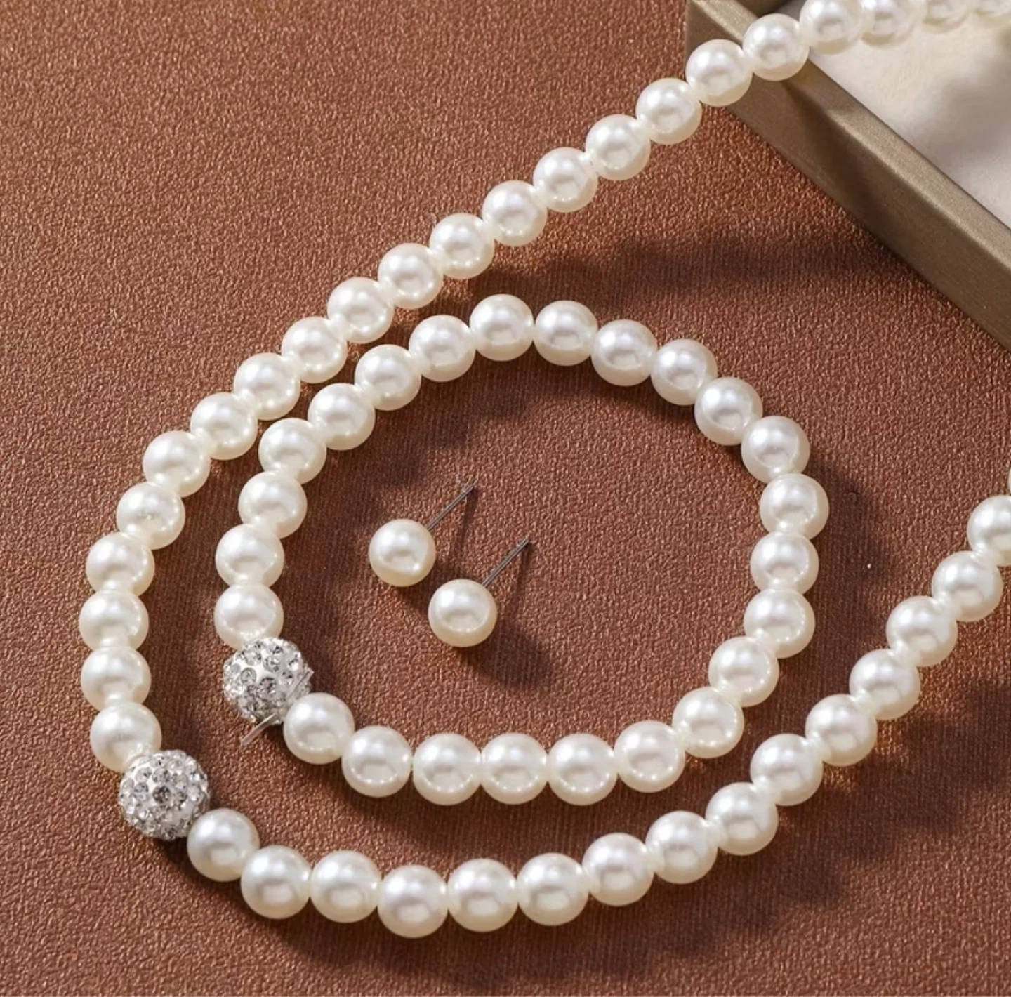 New Pearl Necklace, Bracelet & Earrings Set - photo 3