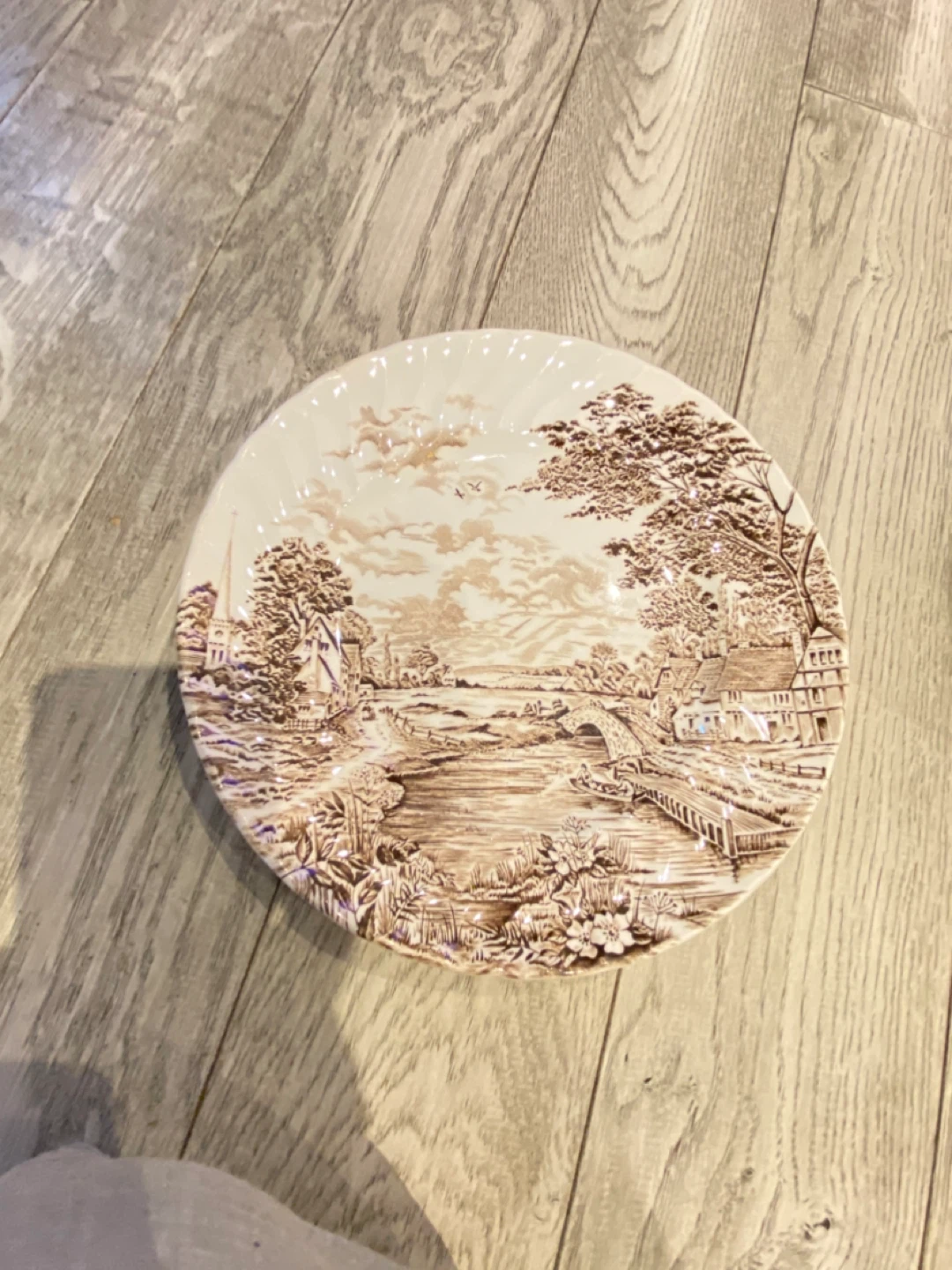 Brown Landscape Dessert Plate