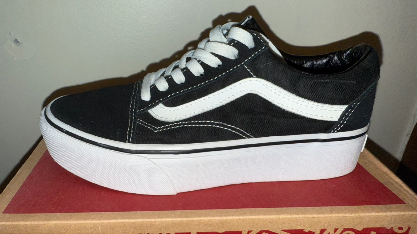 Vans Old Skool Platform Shoes - Black/White - Women's US 6.5 - photo 5