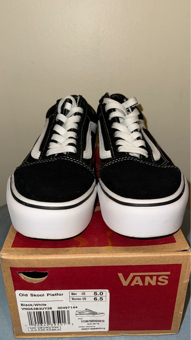 Vans Old Skool Platform Shoes - Black/White - Women's US 6.5 - photo 3