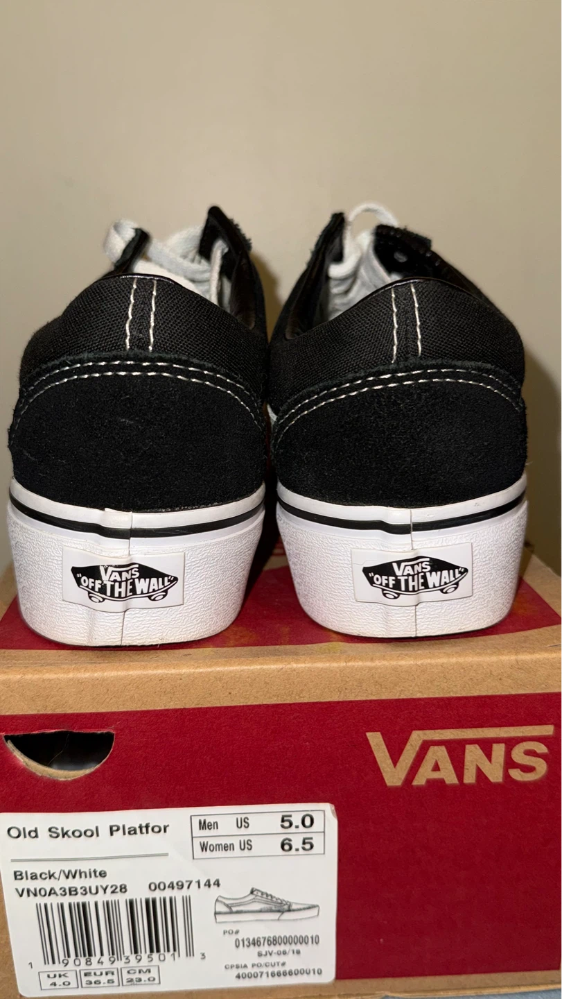 Vans Old Skool Platform Shoes - Black/White - Women's US 6.5 - photo 4