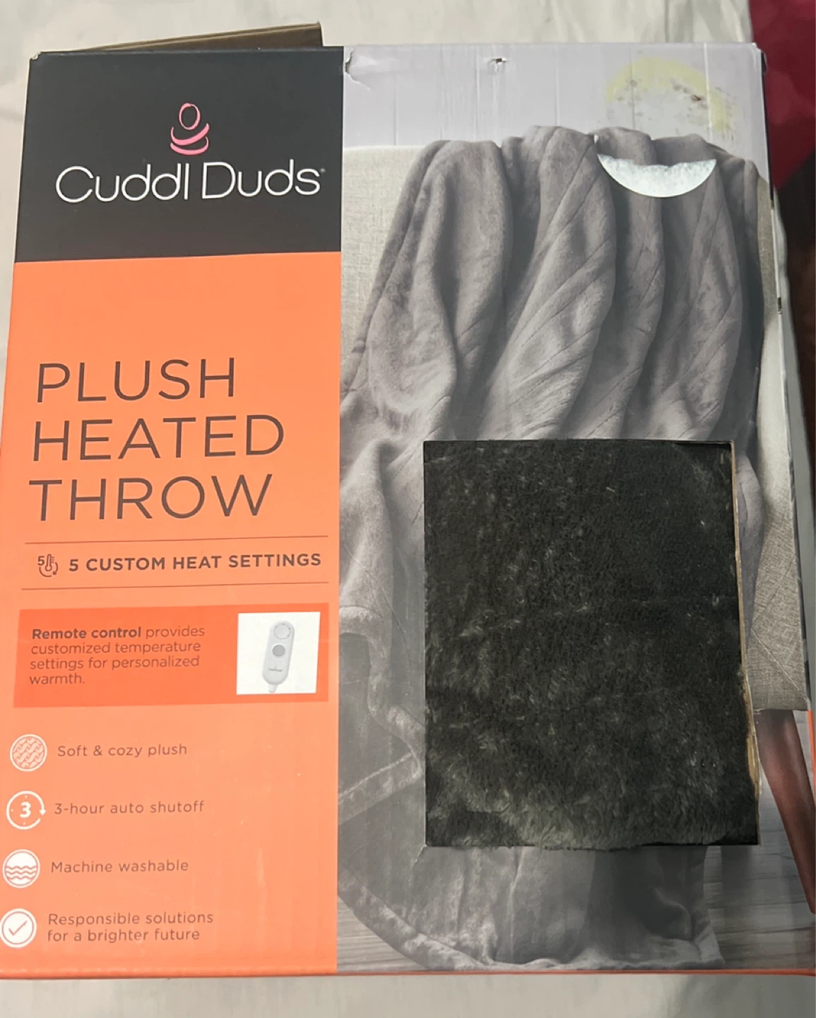 Cuddl Duds Plush Heated Throw brand new