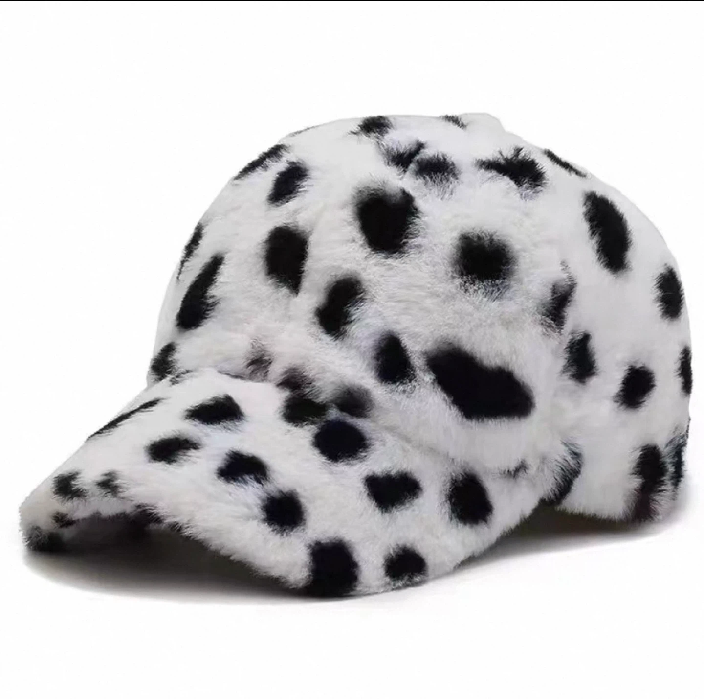 Faux Fur Baseball Cap - Leopard, Zebra, or Dalmatian Print - photo 2