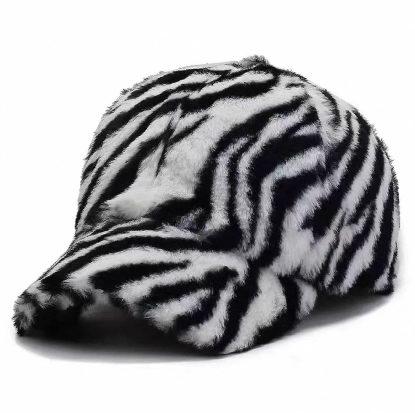 Faux Fur Baseball Cap - Leopard, Zebra, or Dalmatian Print - photo 3