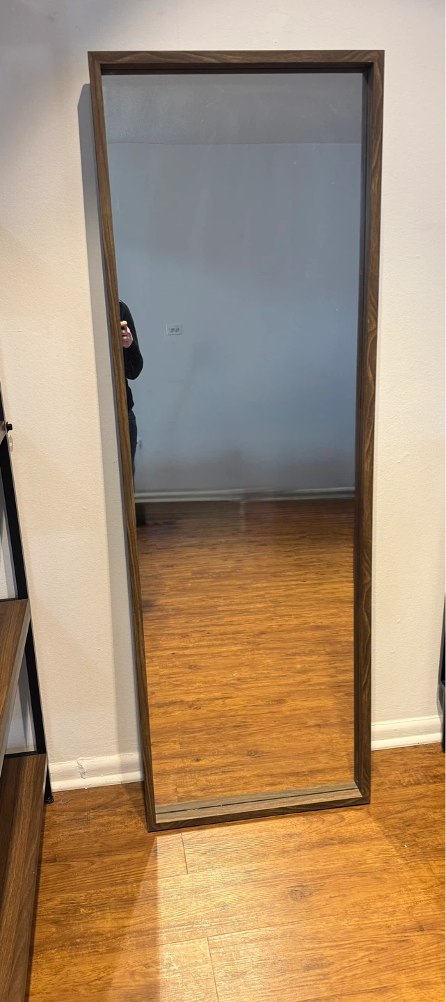 Full Length Mirror with Wooden Frame (pick up 4/30 only 9am-3pm)