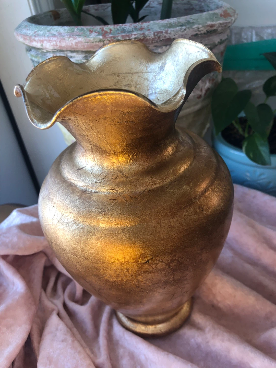 Gold Textured Decorative Vase