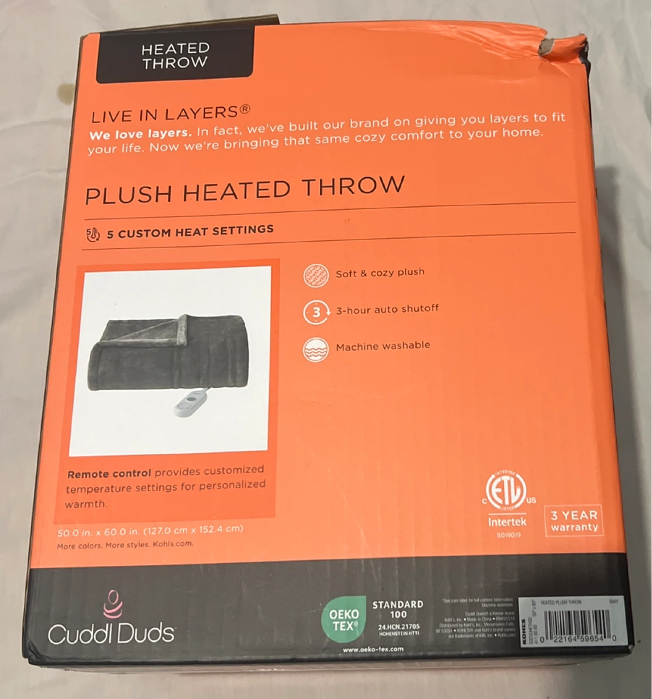 Cuddl Duds Plush Heated Throw brand new - photo 3