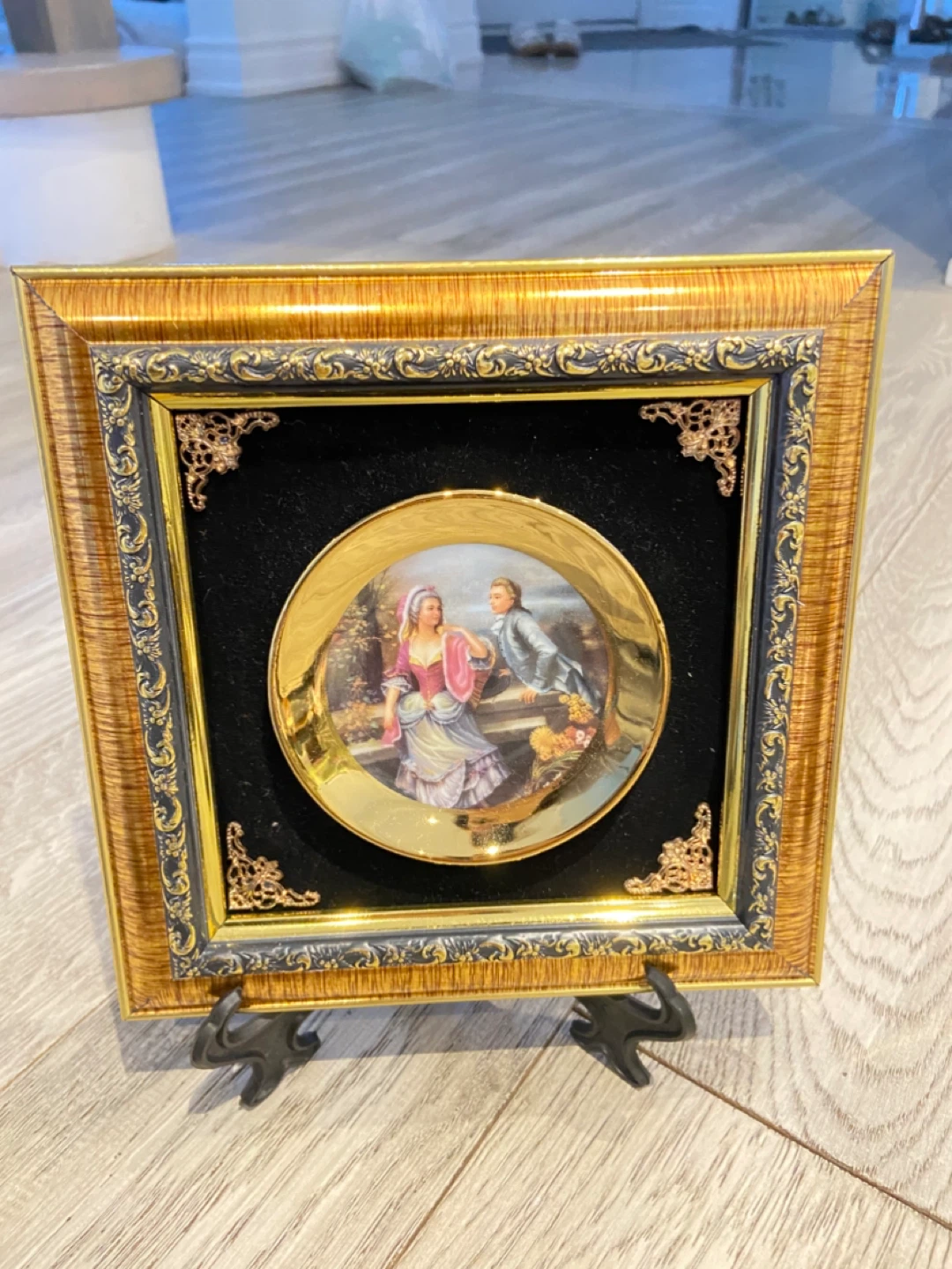 Decorative Plate with Frame and Display Stand