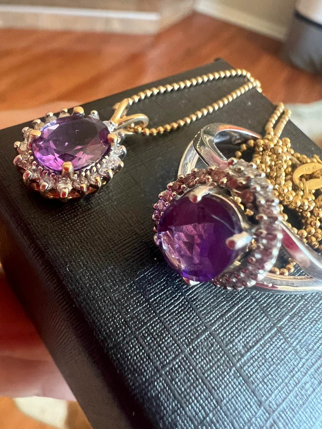 10 k Amethyst ring and 14 k amethyst necklace Set - photo 4
