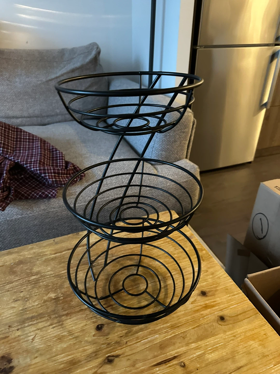 3-Tier Black Wire Fruit Basket
