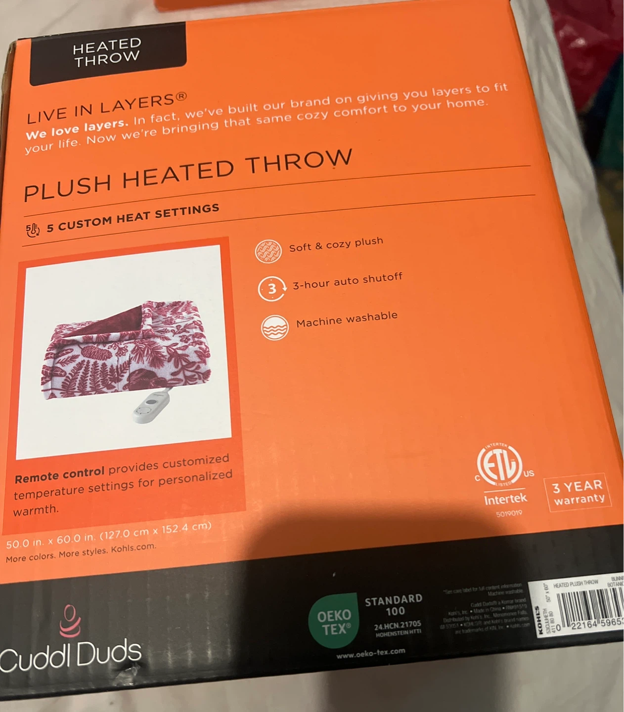 Cuddl Duds Plush Heated Throw Blanket - photo 3