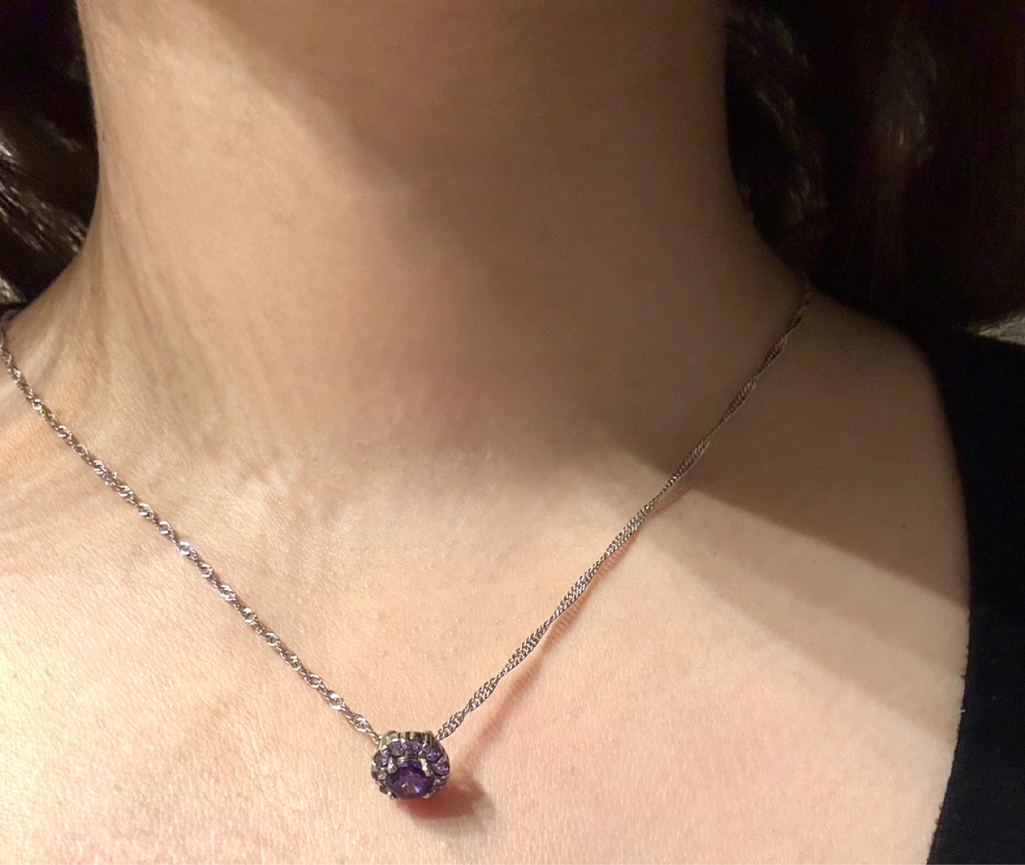 Purple Amethyst Pendant Necklace