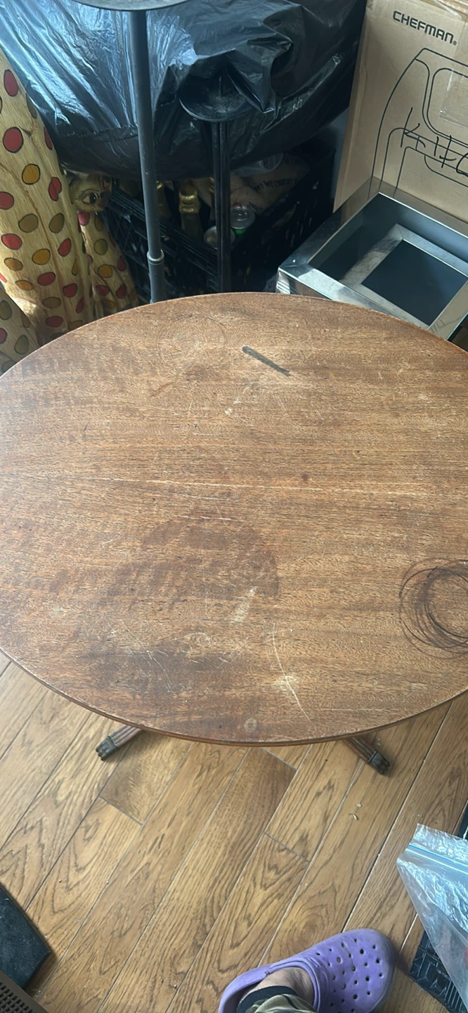Vintage Wooden Pedestal Table. - photo 2