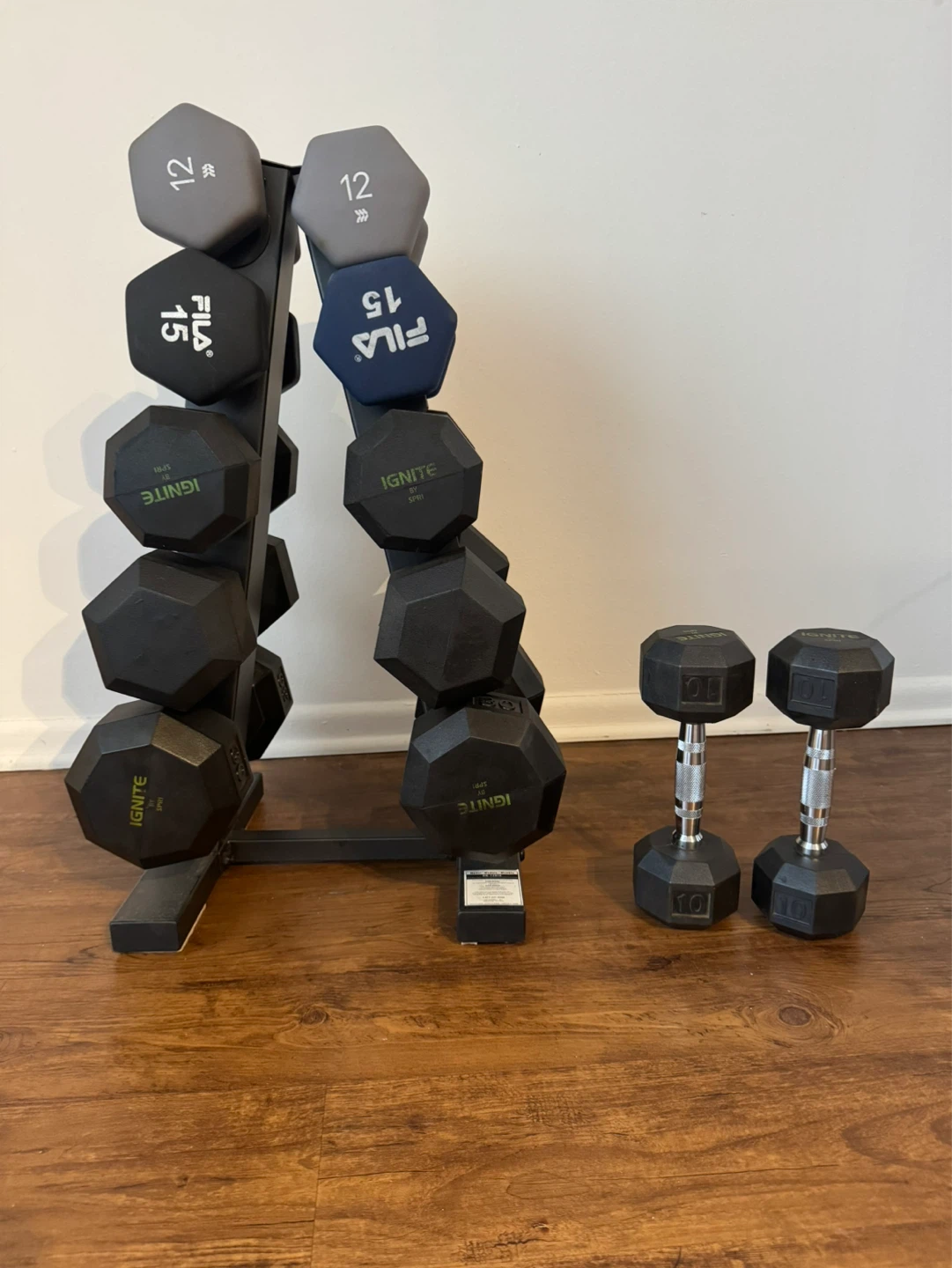 Hex Dumbbells with Rack (pick up 4/30 only 9am - 3pm)