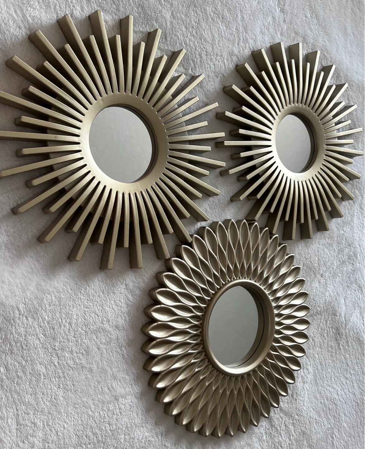 Mirrors for Wall Pack of 3 - Sunburst & Petal Wall Mirrors