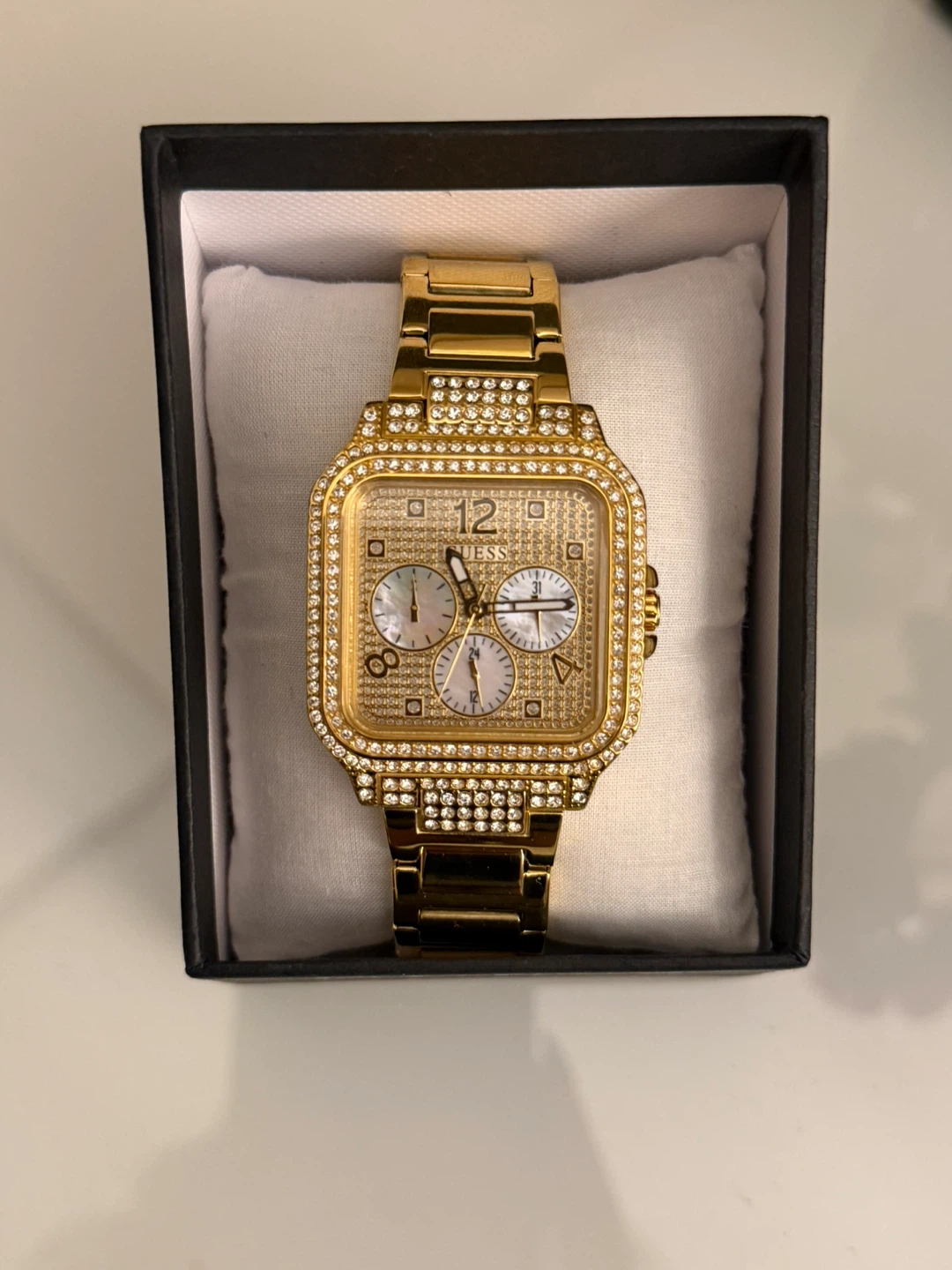 Guess Women's Gold Crystal Watch