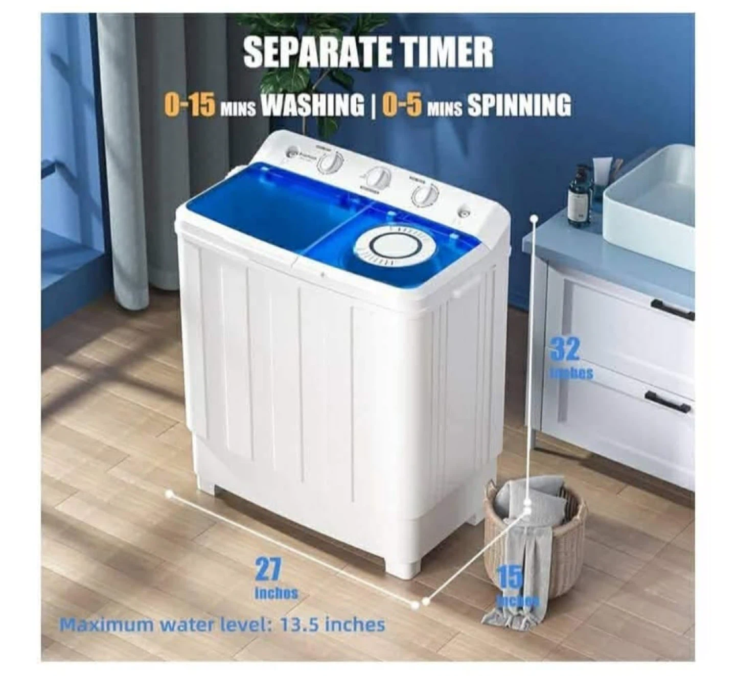 Twin Tub Portable Washing Machine