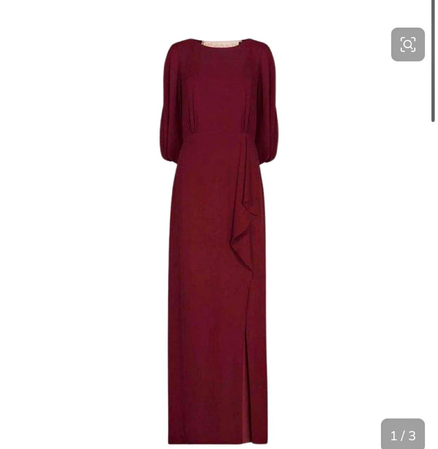 Bcbg Burgundy Cold Shoulder Maxi Dress with Embellished Back