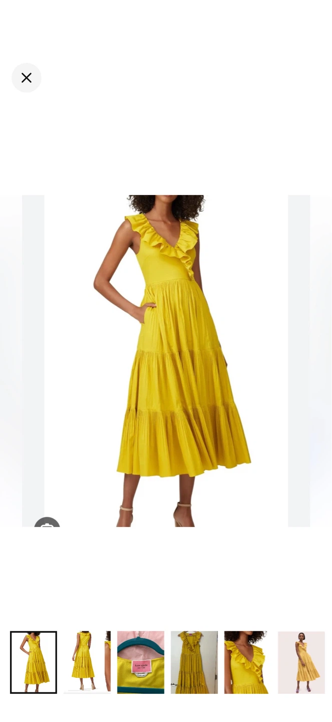 Kate Spade Yellow Ruffle Tiered Maxi Dress