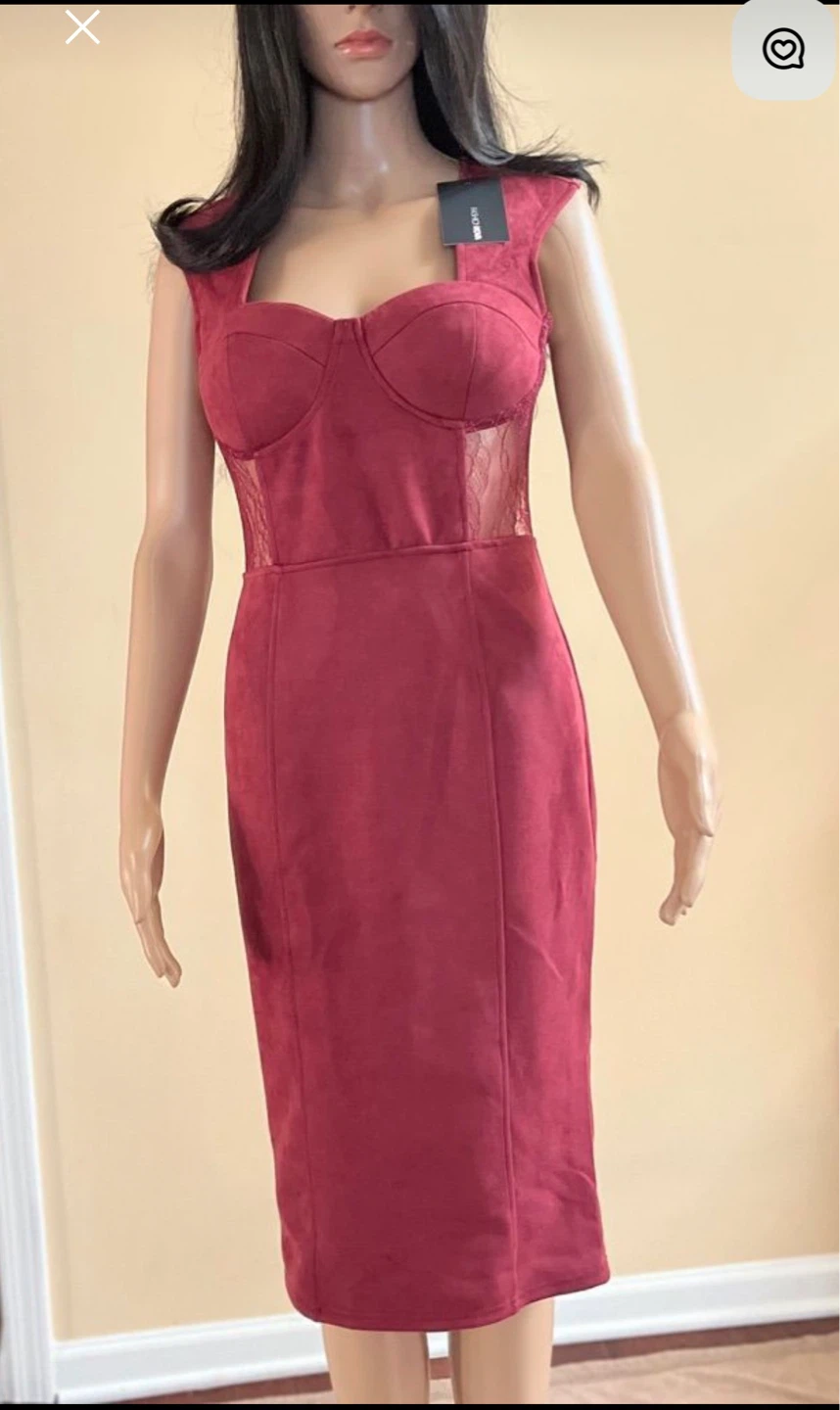 Burgundy Lace Corset Dress