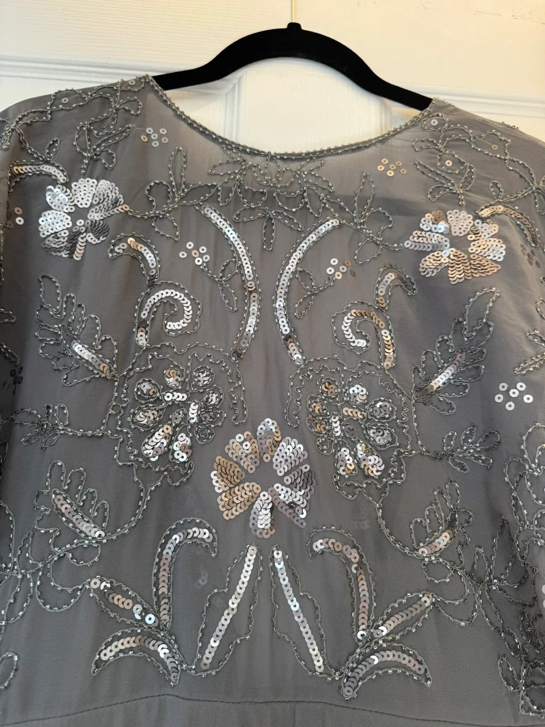 Molly Bracken Sequin Embellished Dark Grey Woven Dress XS - photo 5