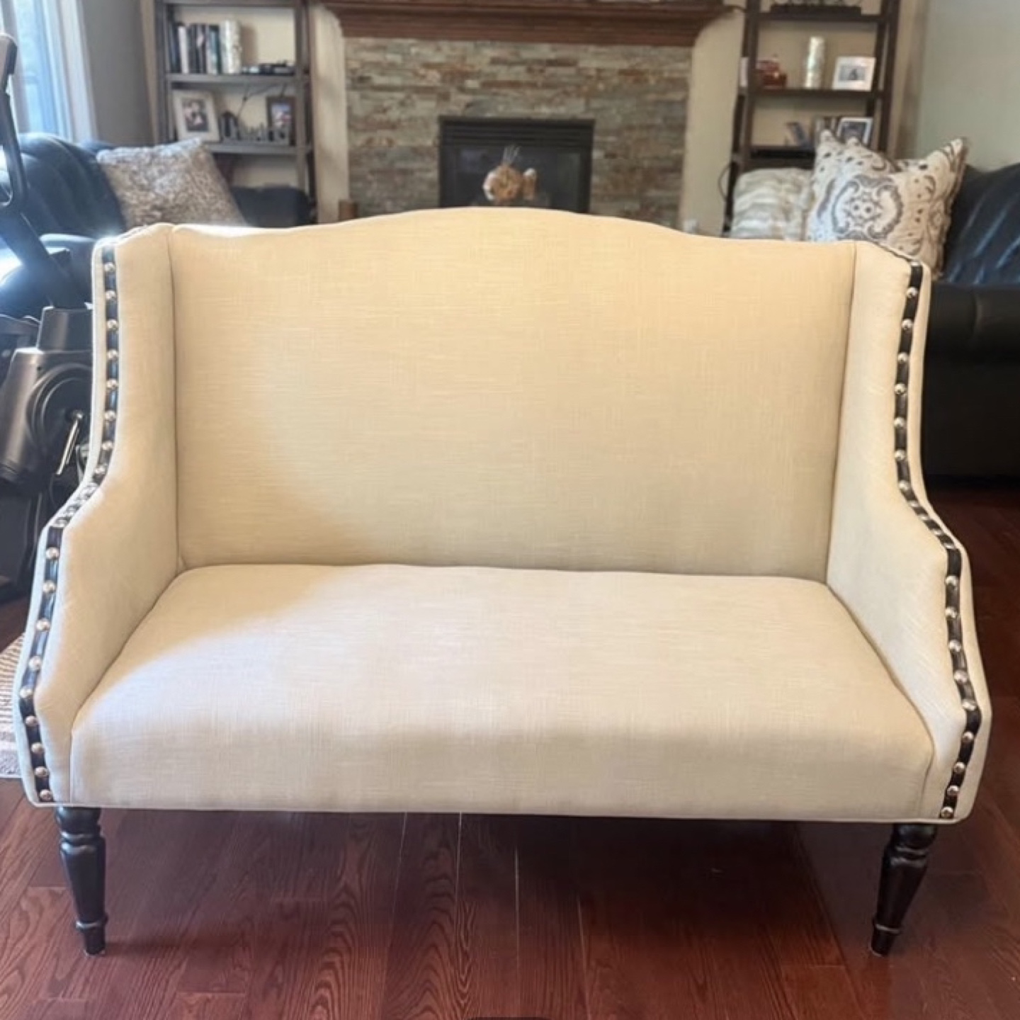 Loveseat with Stud Trim