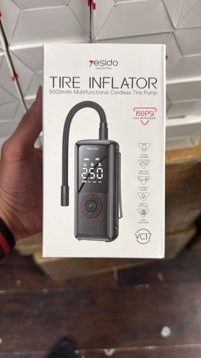 Yesido Tire Inflator 5000mAh Multifunctional Cordless Tire Pump