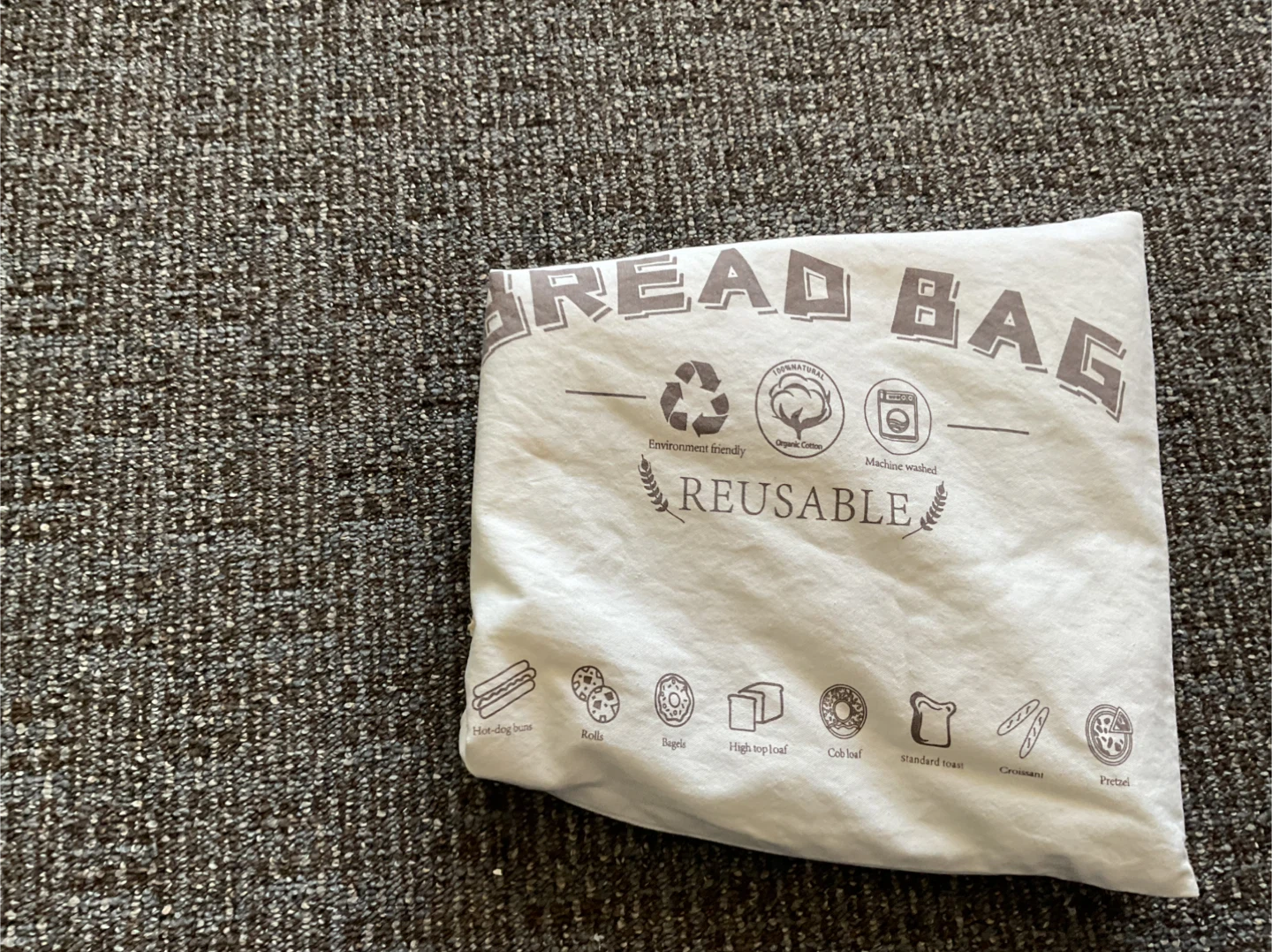 2 Reusable Organic Cotton Bread Bags - photo 5