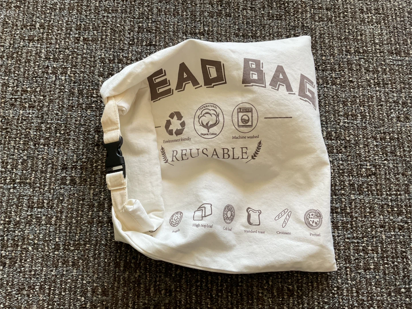 2 Reusable Organic Cotton Bread Bags - photo 2