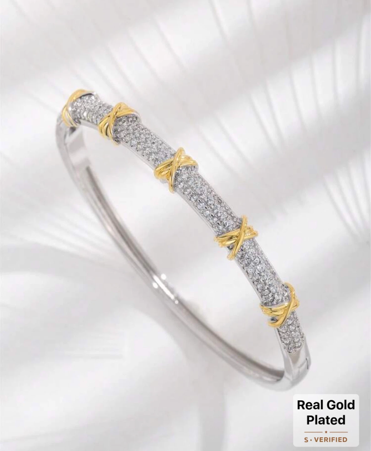 Gold Plated Zirconia Necklace Bracelet & Earrings Set - photo 3