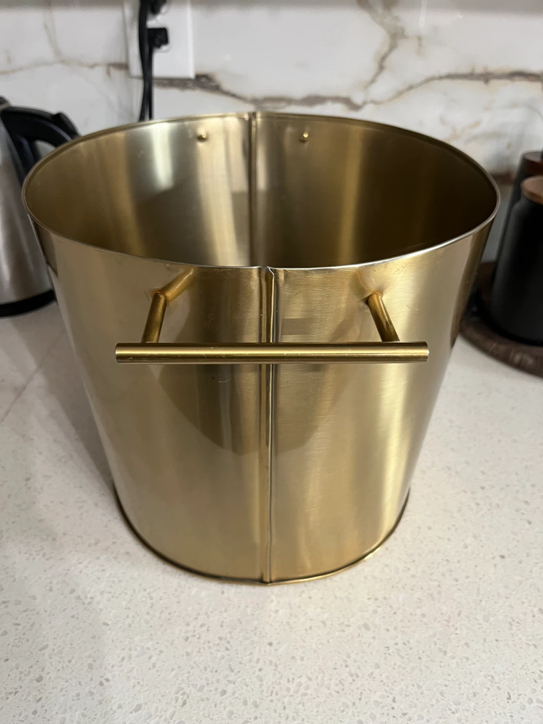 Gold Metal Bucket with Handles 🌱 - photo 4