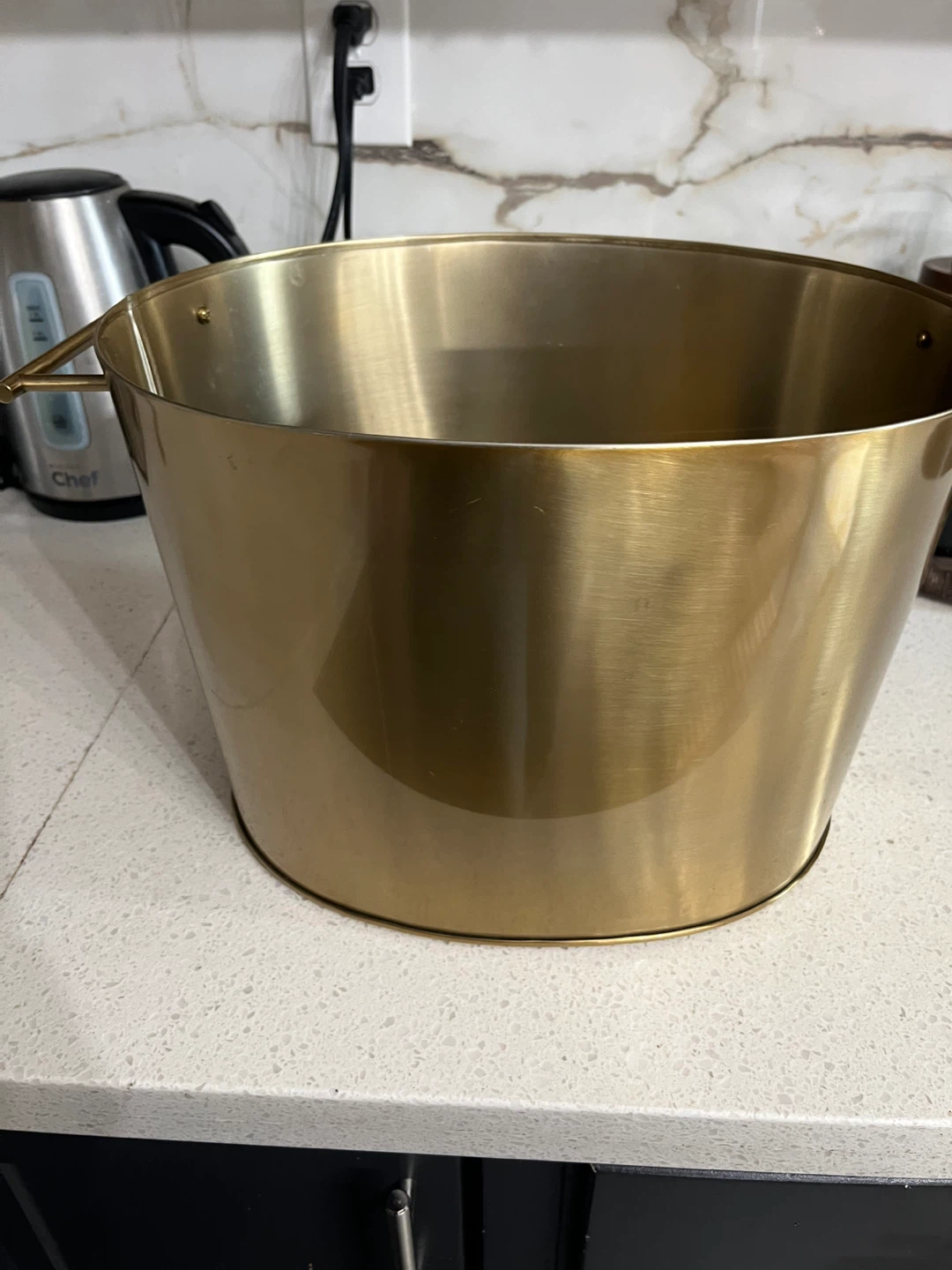 Gold Metal Bucket with Handles 🌱 - photo 3