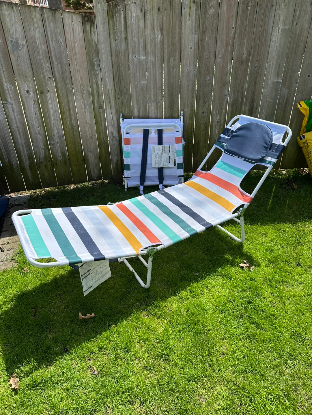 Striped Folding Lounge Chair (2)