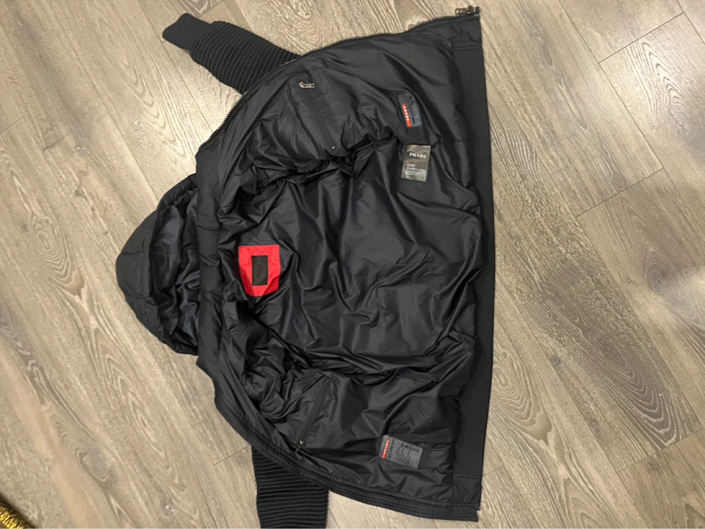 AUTHENTIC Prada Puffer Jacket with Wool Sleeves - photo 3