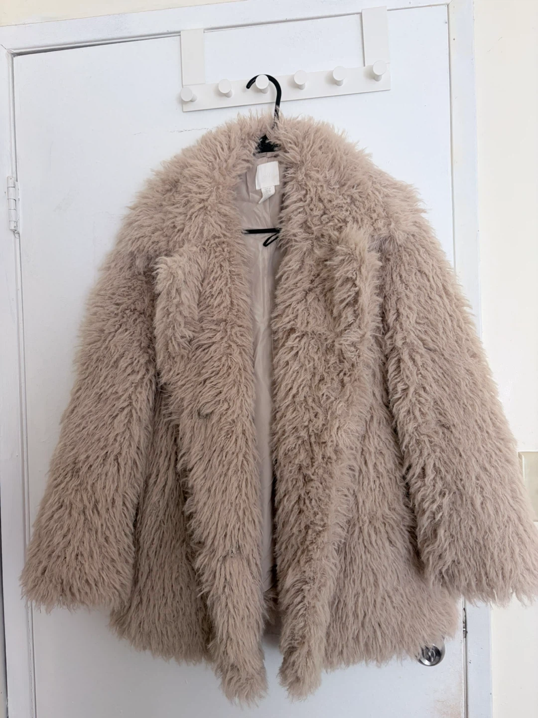 H&M Shaggy Faux Fur Coat - Beige